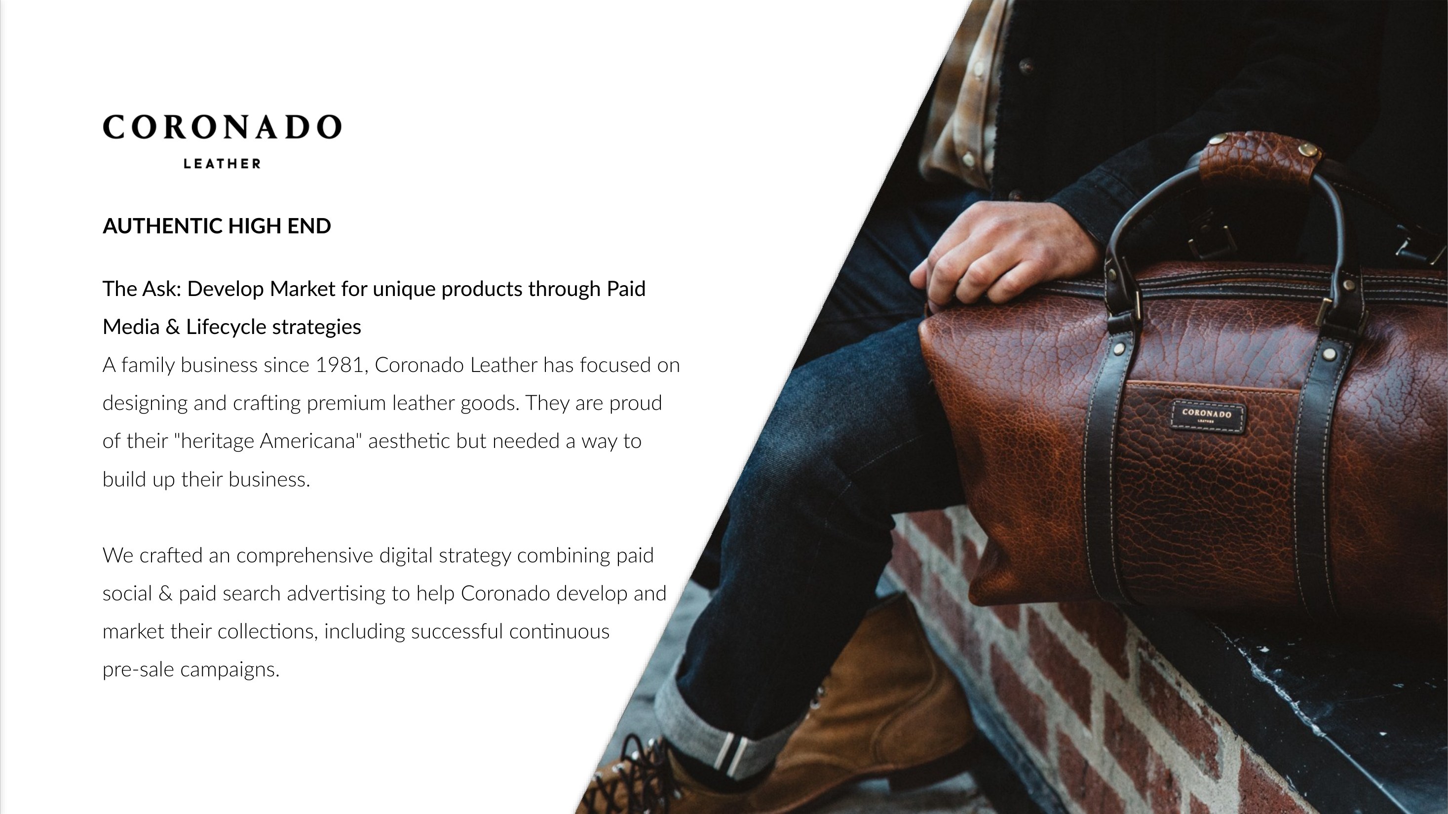 Coronado Leather paid search and paid social case study