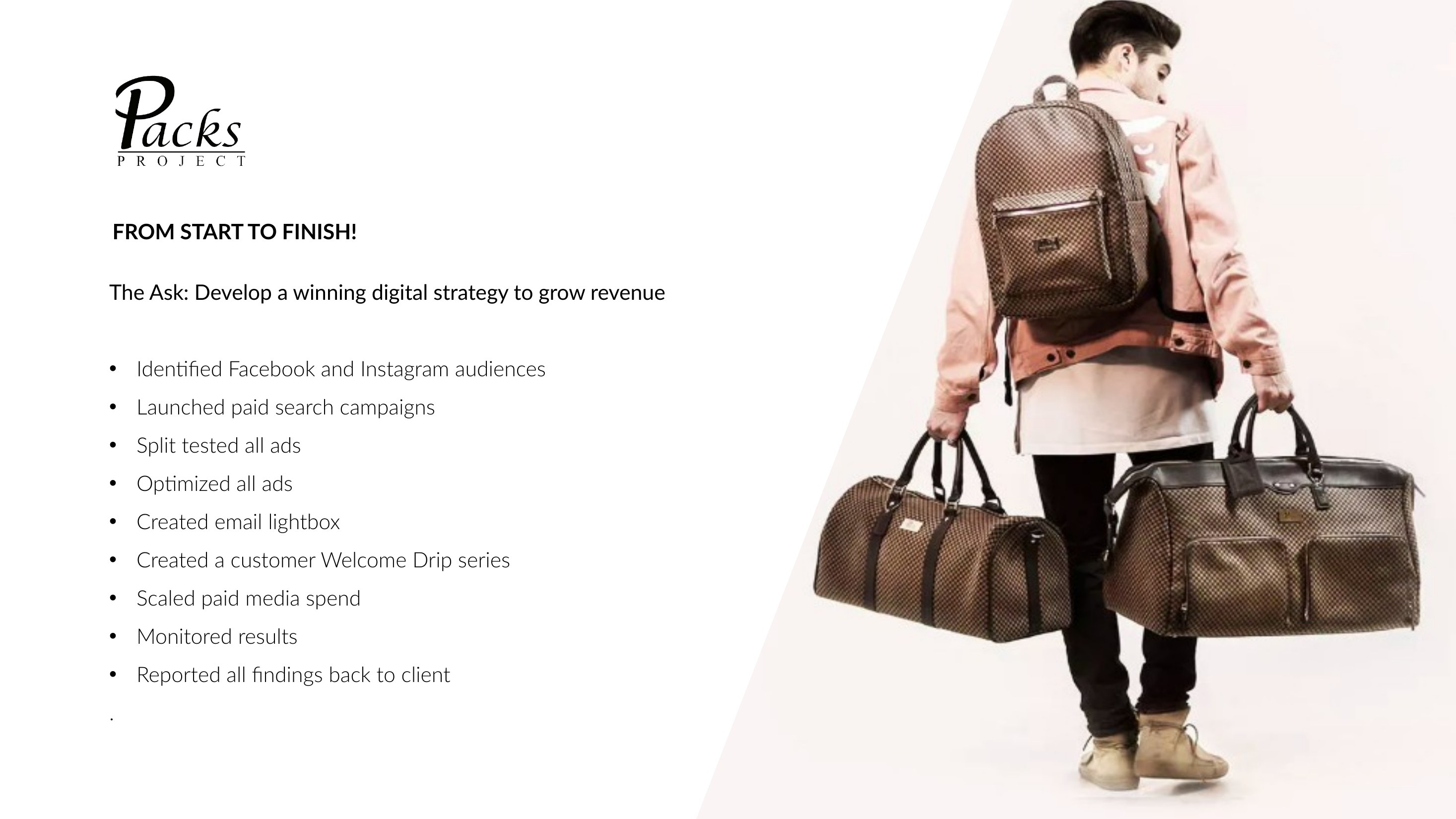Packs Project paid search launch and optimization case study